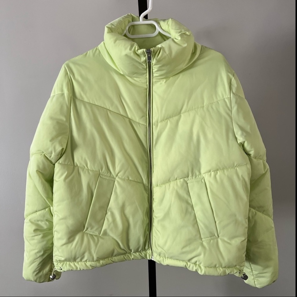 H&M Light Green Puffer Jacket XS